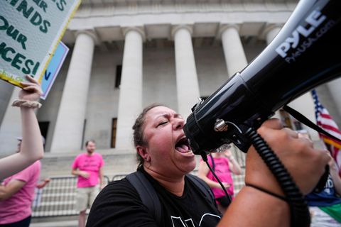 Protest gegen das Abtreibungsverbot vor dem Parlament von Ohio