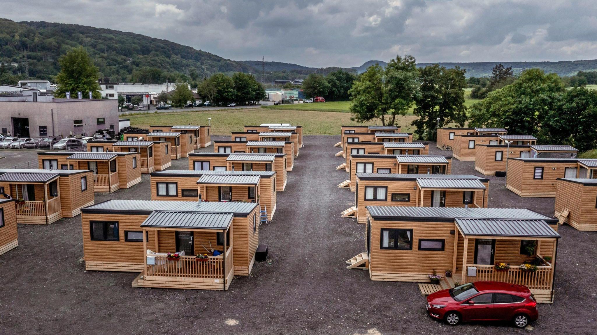 Eine Tiny-House-Siedlung in Sinzig nach der Flutkatastrophe