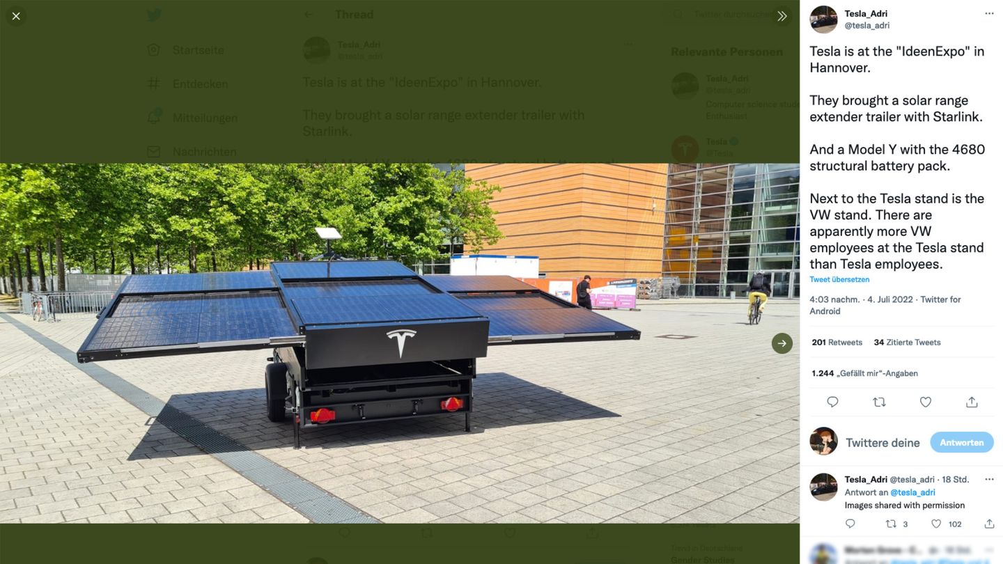 Tesla-Anhänger auf der IdeenExpo in Hannover