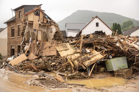 Zerstörte Häuser in Altenahr im Juli 2021