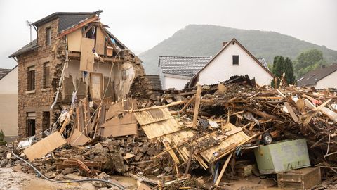 Zerstörte Häuser in Altenahr im Juli 2021
