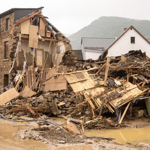 Zerstörte Häuser in Altenahr im Juli 2021