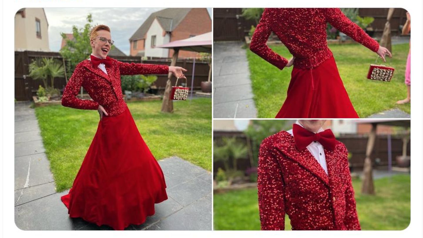 Der 16-jährige Kaden in seinem Ballkleid
