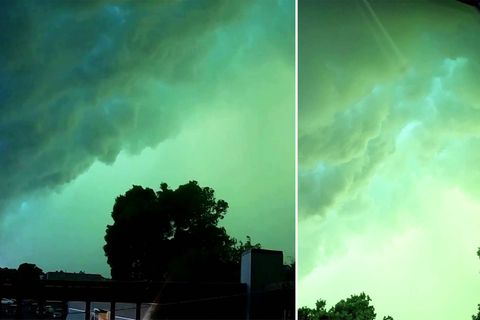 Naturschauspiel in den USA: Sturm färbt den Himmel grün