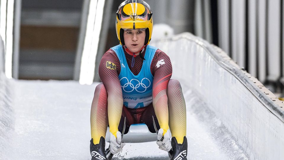Profi-Rodlerin Natalie Geisenberger bei den Olympischen Winterspielen in Peking