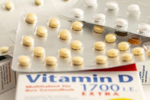 Eine Schachtel Vitamin D.