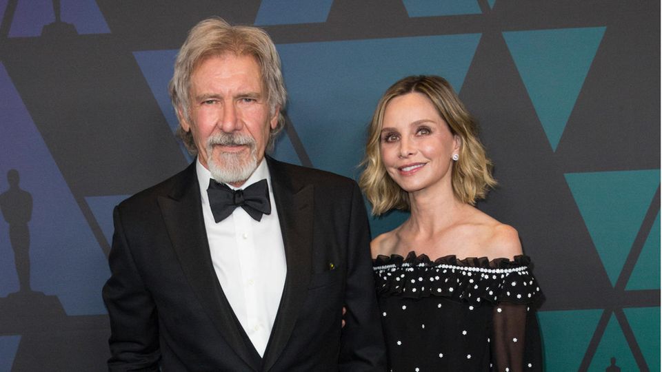 Harrison Ford and his third wife actress Calista Flockhart at an awards ceremony in 2018