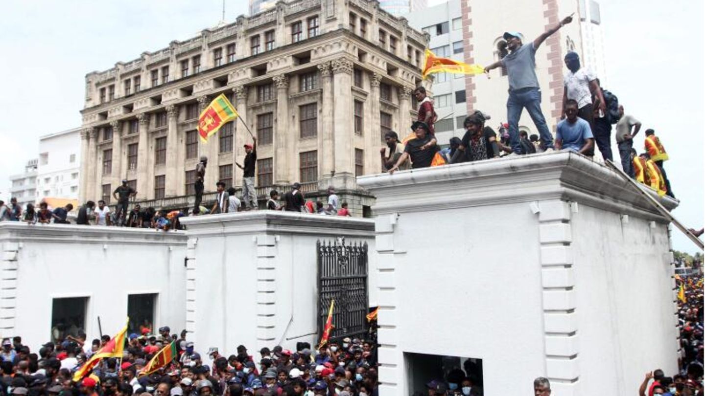 Demonstranten in Sri Lanka