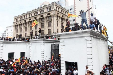 Demonstranten in Sri Lanka