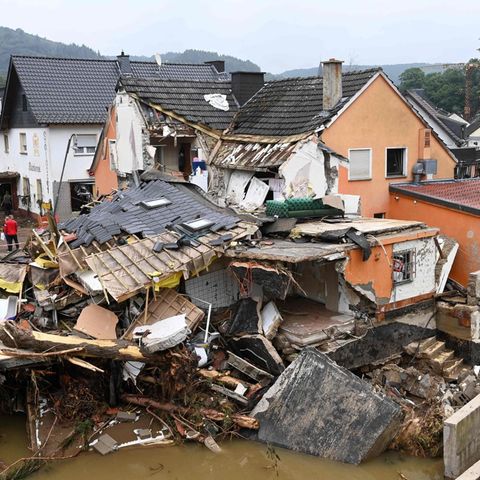Ein von der Flut zerstörtes Haus im Ahrtal