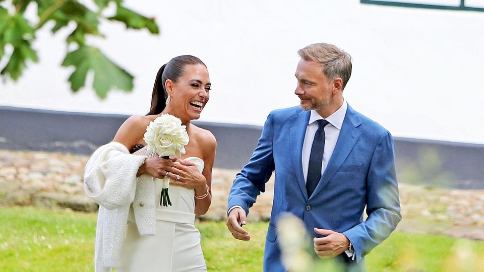 Christian Lindner und Franca Lehfeldt frisch verheiratet