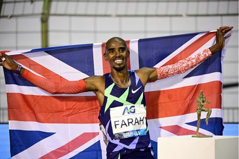 Mo Farah mit britischer Fahne