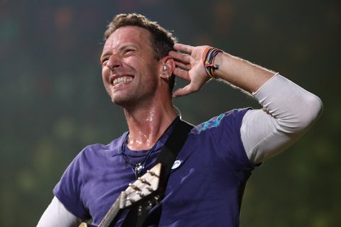 Coldplay-Frontmann Chris Martin bei einem Konzert