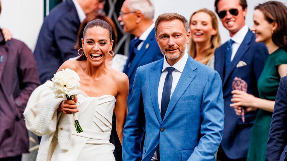 Christian Lindner und Ehefrau Franca Lehfeldt bei ihrer Hochzeit auf Sylt