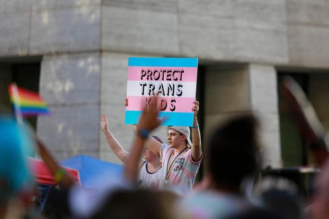 In Houston, Texas, findet eine Demo für Transrechte statt