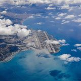Flughafen Nizza Côte d’Azur aus der Luft