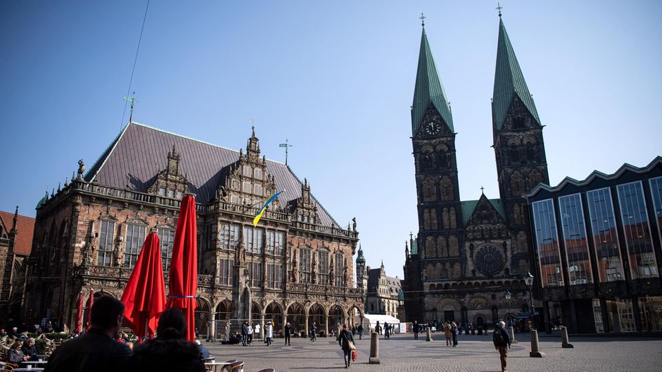 Ein Marktplatz in Bremen. Viele der Impfungen in dem Bundesland wurden später Niedersachsen zugeschlagen.
