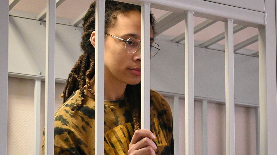 Brittney Griner, WNBA star and two-time Olympic gold medalist, at her hearing in Khimki District Court