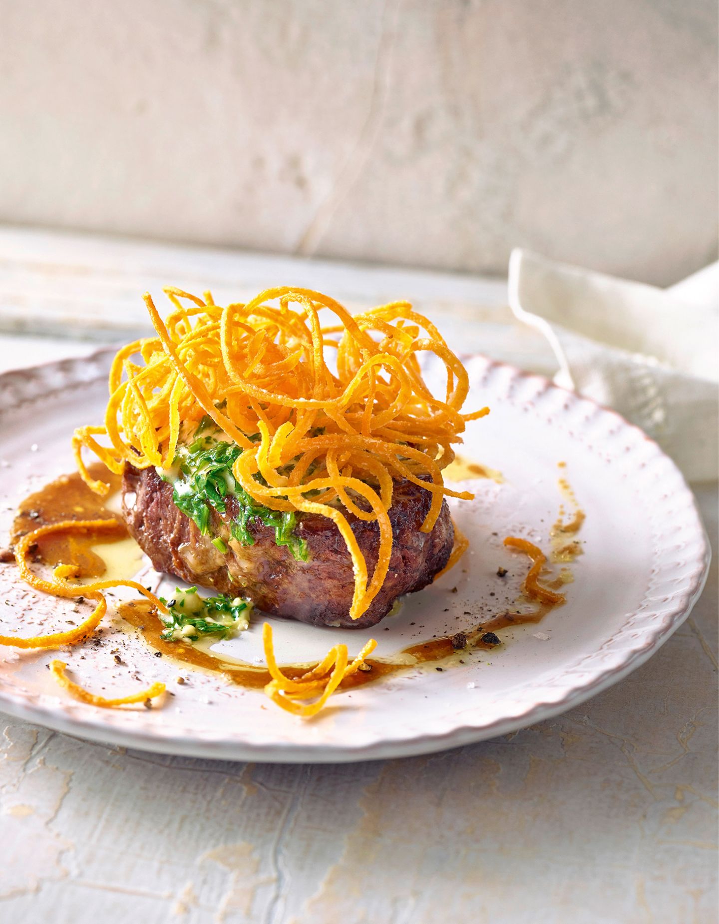 Topping: Frittierte Süßkartoffelspiralen