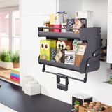 Wie anziehend!  Hohe Oberschränke sind etwas Feines, doch an die höheren Etagen kommen die meisten nur auf Zehnspitzen. Darum wird da oben gern alles hingestellt, was selten benötigt wird. Was für eine Platzverschwendung. Eine clevere Lösung hat sich Kesseböhmer mit dem iMove-System ausgedacht. Das Regal lässt sich hydraulisch unterstützt nach vorn und unten ziehen. 