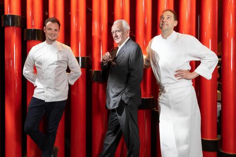 Benjamin Chmura, Alain Ducasse und Daniel Humm im Tantris München