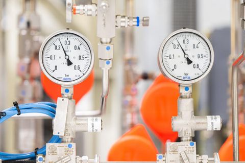 Gasnotstand: Gaszähler in einem Gasspeicher