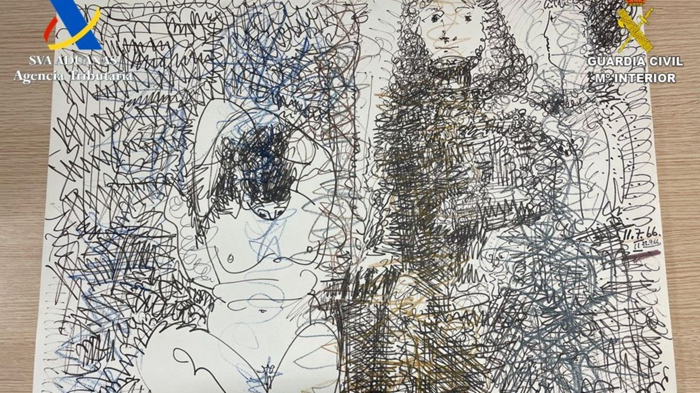 Die beschlagnahmte Picasso-Zeichnung mit dem Titel "Trois Personnages"