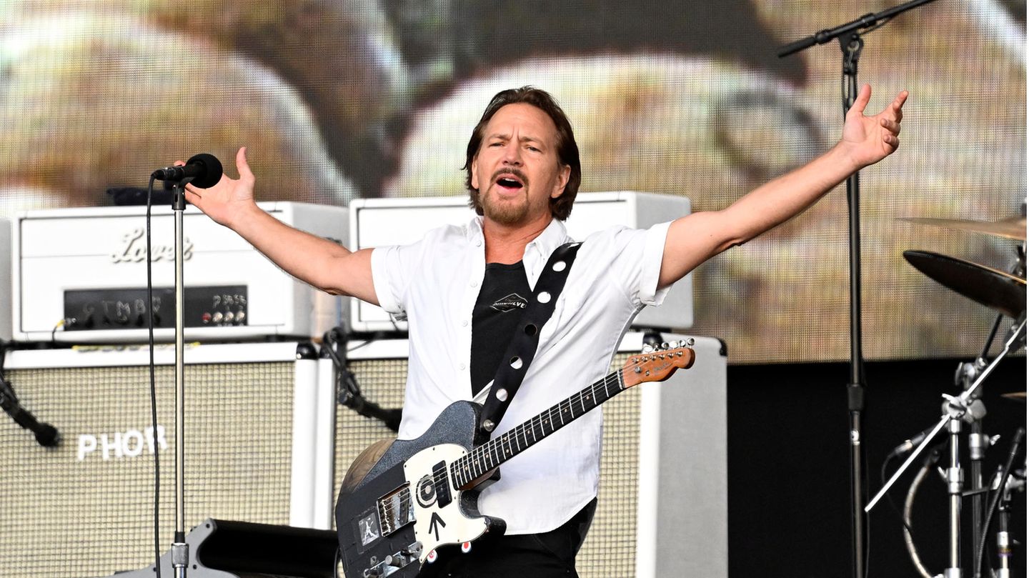 Pearl Jam-Frontmann Eddie Vedder bei einem Auftritt in London