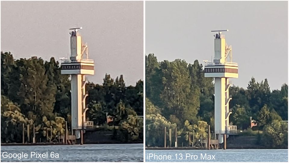 Bildervergleich zwischen Google Pixel 6a und iPhone 13 Pro Max