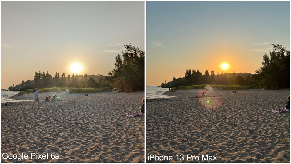 Bildervergleich zwischen Google Pixel 6a und iPhone 13 Pro Max