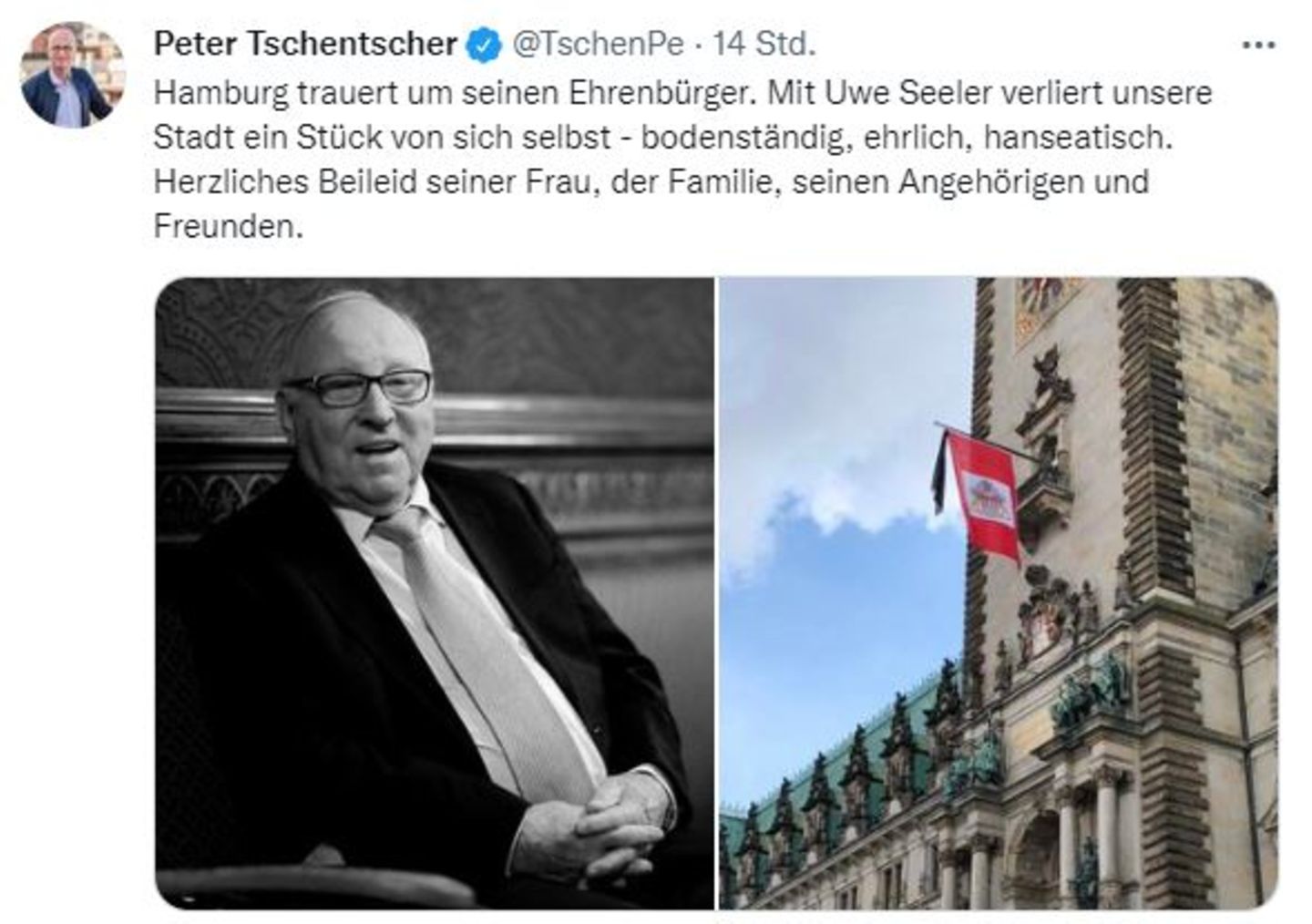Hamburgs Bürgermeister Peter Tschentscher zum Tod von Uwe Seeler