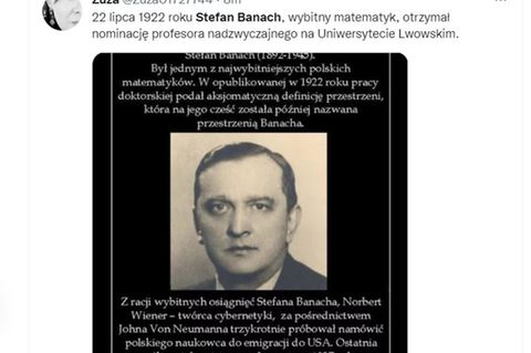 Ein Twitter-Screenshot mit einem Foto von Stefan Banach