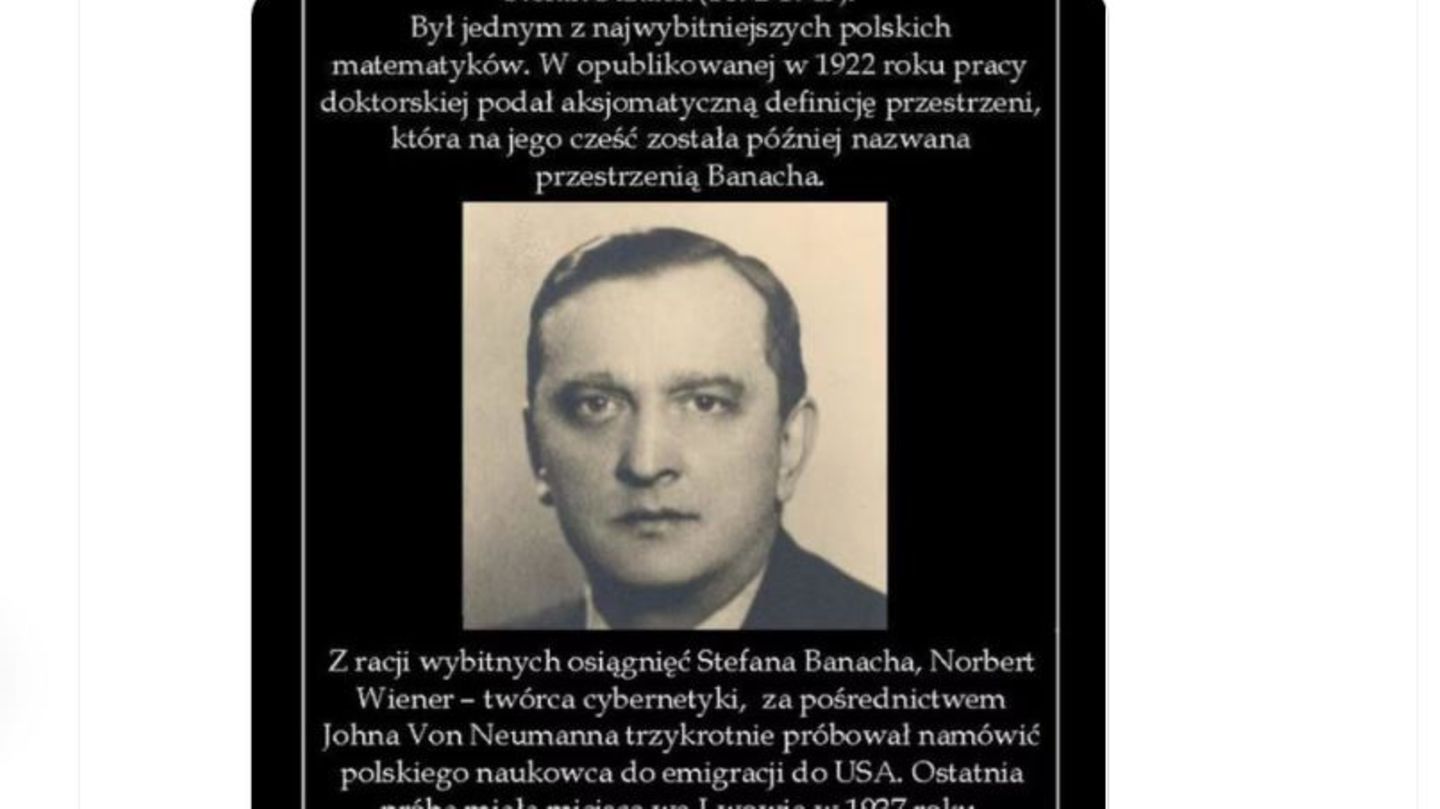 Ein Twitter-Screenshot mit einem Foto von Stefan Banach