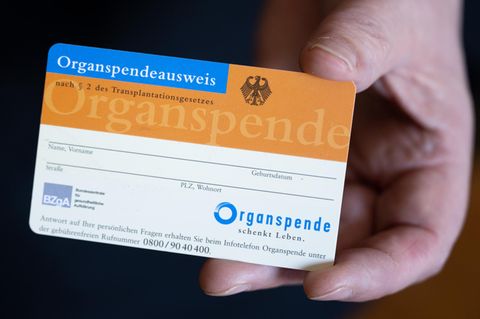 Organspende: Eine Hand hält einen Organspende-Ausweis