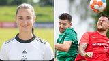 Auch der Freund von Mittelfeldspielerin Sara Däbritz spielt Fußball, allerdings einige Klassen tiefer. Lukas Dotzler (in Grün) stürmt in der Bayern-Liga Nord für den SV Donaustauf.