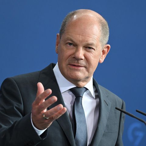 Olaf Scholz bei einer Pressekonferenz