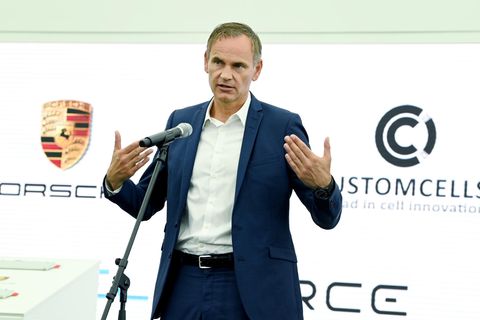 Oliver Blume, Vorstandsvorsitzender der Porsche AG spricht bei einer Veranstaltung