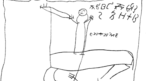 Eine Zeichnung des Jungen Onfim