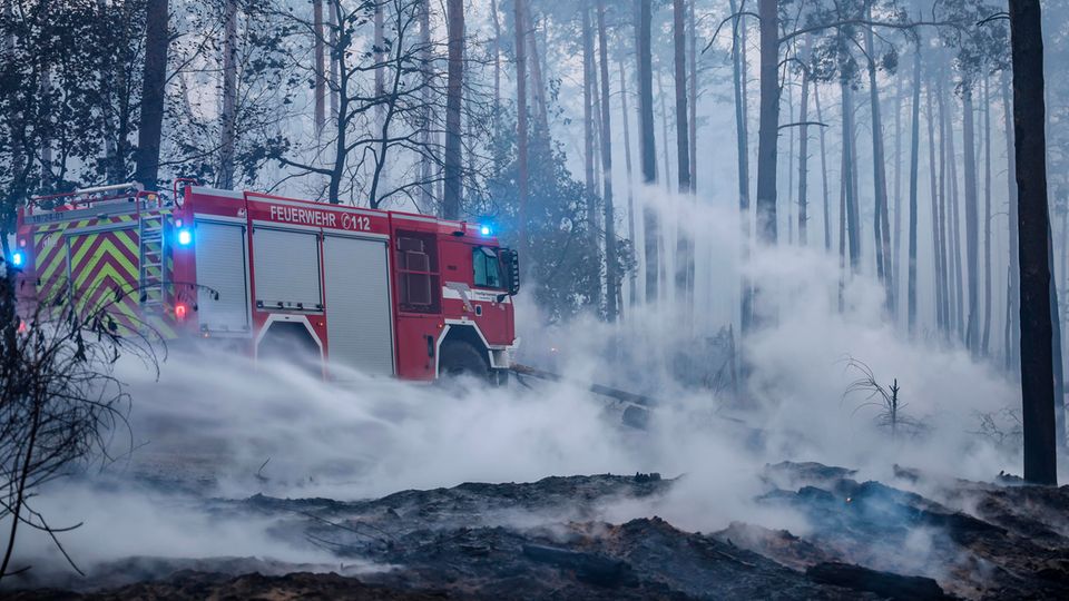 Es sei nicht absehbar, wann der Brand unter Kontrolle gebracht werden könne, heißt es am Dienstagmorgen in einer Mitteilung des Verwaltungsstabs des Landkreises Elbe-Elster. Der Einsatz könnte mehrere Tage andauern