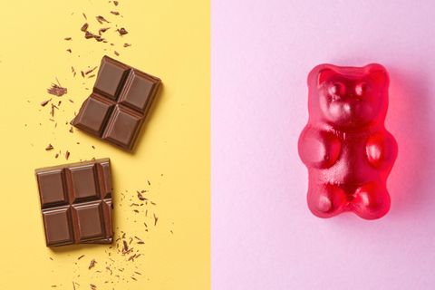 Schokolade und Gummibärchen
