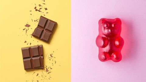 Schokolade und Gummibärchen