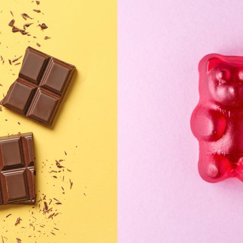 Schokolade und Gummibärchen