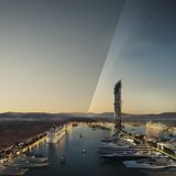 The Line verläuft an der Küste und führt ins Meer.