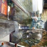 The Line ernnert an Brutalismus plus Begrünung.