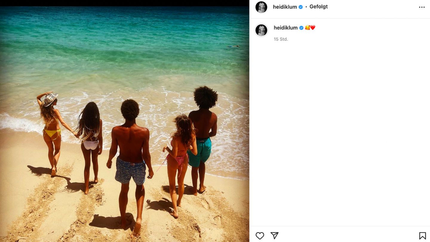 Vip News: Heidi Klum zeigt sich mit ihren vier Kindern am Strand