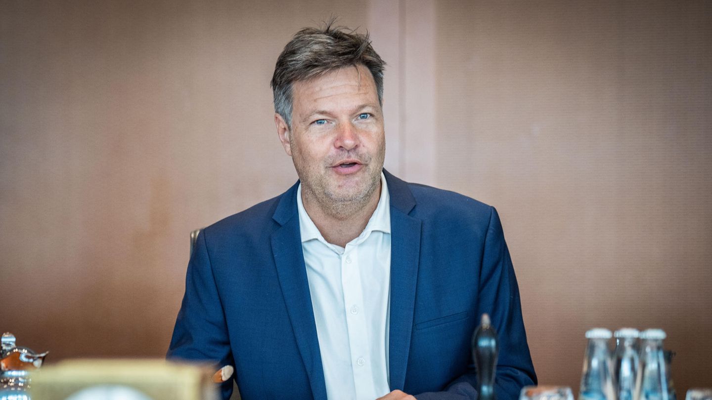 Vizekanzler Robert Habeck spricht zu Beginn der Sitzung des Bundeskabinetts im Kanzleramt