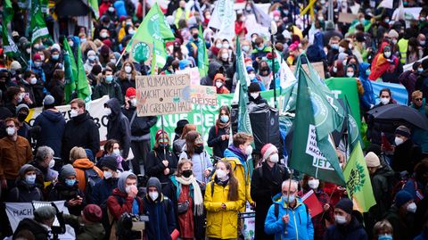 Ein Klima-Protest in Berlin
