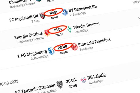 Die Anstoßzeiten beim DFB-Pokal ließen Fans ratlos zurück: Alle Spiele fingen eine Minute zu spät an.
