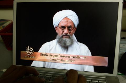 Aiman al Sawahiri bei einer Videobotschaft aus dem Jahr 2006