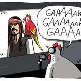 Auch außerhalb von Ostern sind Hühner gefragt, in diesem Fall als Synchronsprecher für den Papageien in "Fluch der Karibik".